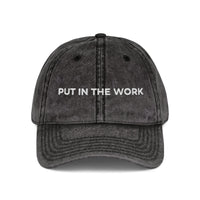 motivational destressed stylish baseball cap put in the work, sparkle paperie house