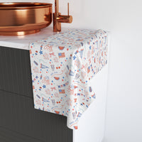 patriotic pattern kitchen towel, summer hand towel