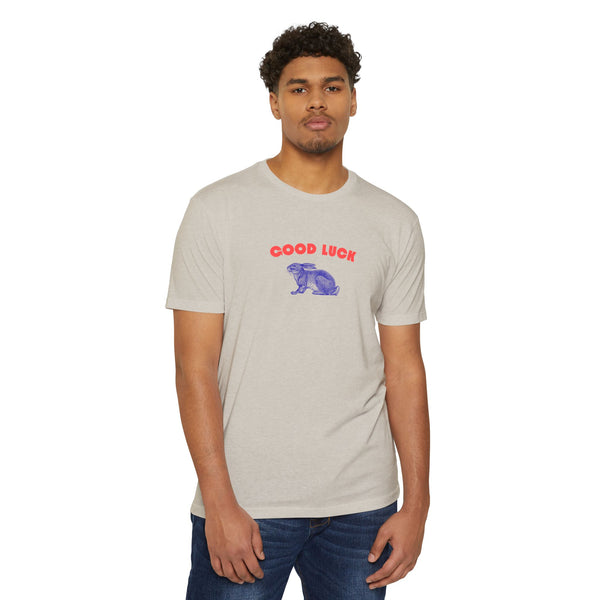 Good Luck Rabbit Unisex CVC Jersey T-shirt | Lucky Rabbit Jersey Shirt
