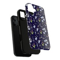 blue and white floral pattern phone case, spring strawberry pattern tough phone case sparkle paperie house