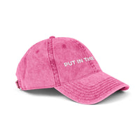 motivational destressed stylish baseball cap put in the work, sparkle paperie house