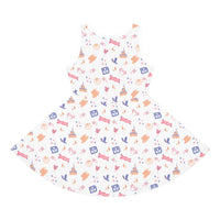 theme park fantasy land pattern girls sundress, fantasy magic pattern girls sundress sparkle paperie house