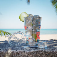 patriotic clear tumbler features you look like the 4th of july with hot dog graphic, patriotic tumbler sparkle paperie house