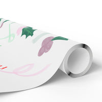 Whimsical Pastel Christmas Holly Pattern Wrapping Papers