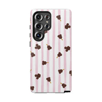 theme park mouse shaped ice cream with pink stripe tough phone case, sparkle paperie house