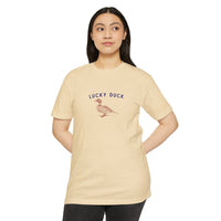 lucky duck graphic shirt, modern clean blue color lucky duck and red color duck graphic shirt sparkle paperie house