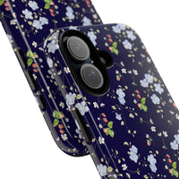 blue and white floral pattern phone case, spring strawberry pattern tough phone case sparkle paperie house