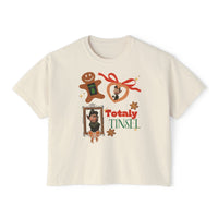 theme park so totally tinsel christmas women's boxy shirt