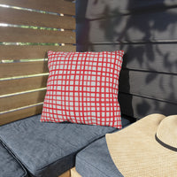 Patriotic red gingham pillow with white background, double sided printing, 16x16 outdoor pillow, sparkle paperie house