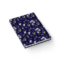 navy floral pattern journal, spring pattern daily journal sparkle paperie house