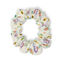 theme park enchanted garden festival pattern scrunchie, theme park flower and garden festival scrunchie sparkle paperie house