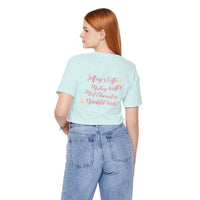 Theme Park T-Shirt with quote on the back coffee, waffles, characters, and walks with stars