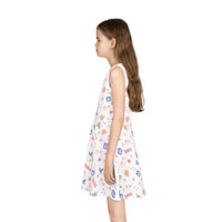 theme park fantasy land pattern girls sundress, fantasy magic pattern girls sundress sparkle paperie house