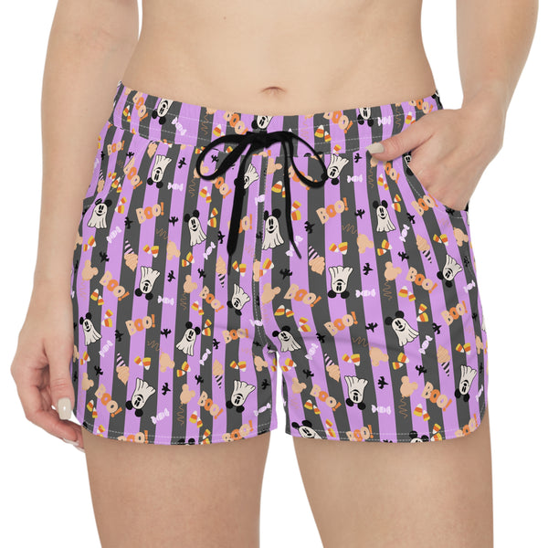 Boo Too You Halloween Pattern Women's Casual Shorts