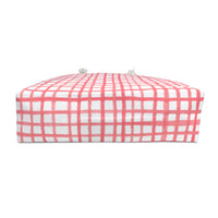 red gingham pattern beach bag, sparkle paperie house