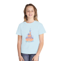 theme park fantasy land cindy castle t-shirt, fantasy magic pastel castle youth  t-shirt sparkle paperie house