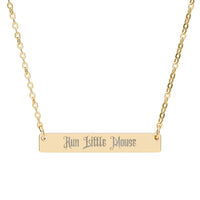 dark romance "Run Little Mouse" engraved necklace, sparkle paperie house romance reader necklace 
