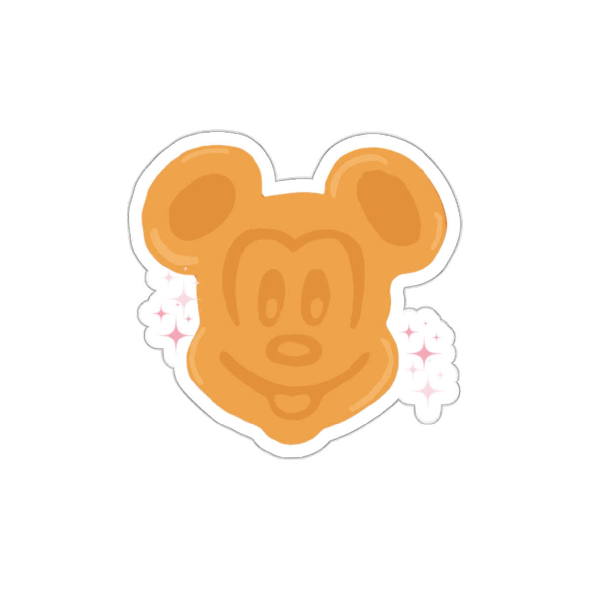 theme park mouse waffle graphic with pink stars die cut vinyl sticker