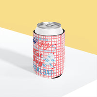 patriotic can cooler sleeve features you look like the 4th of july with hot dog graphic, sparkle paperie house