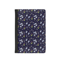 navy floral pattern passport cover, spring floral passport wallet RFID protected passport cover sparkle paperie house