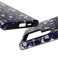blue and white floral pattern phone case, spring strawberry pattern tough phone case sparkle paperie house