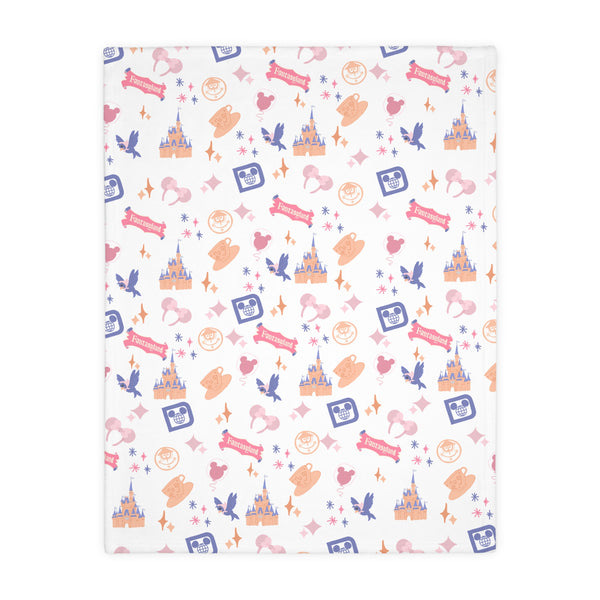 Theme Park Fantasy Magic Pattern Velveteen Microfiber Blanket Two-Sided Print