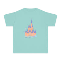 theme park fantasy land cindy castle t-shirt, fantasy magic pastel castle youth  t-shirt sparkle paperie house