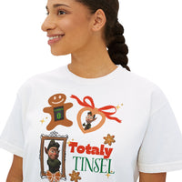 theme park so totally tinsel christmas women's boxy shirt