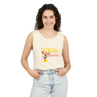 theme park flower and garden festival tank top, spike bee with chasing sunshine and flowers, sparkle paperie house