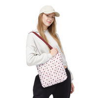 cherry fizz coquette pattern tote bag, pepper soda cherry pattern tote bag sparkle paperie house