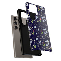 blue and white floral pattern phone case, spring strawberry pattern tough phone case sparkle paperie house