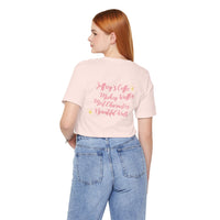 Theme Park T-Shirt with quote on the back coffee, waffles, characters, and walks with stars