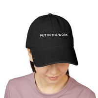 motivational baseball cap put in the work embroidered, sparkle paperie house