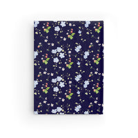 navy floral pattern journal, spring pattern daily journal sparkle paperie house