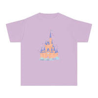 theme park fantasy land cindy castle t-shirt, fantasy magic pastel castle youth  t-shirt sparkle paperie house