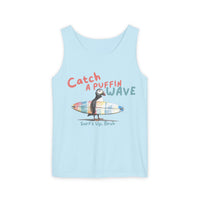 catch a puffin wave surfer tank top, puffin surfing tank top sparkle paperie house
