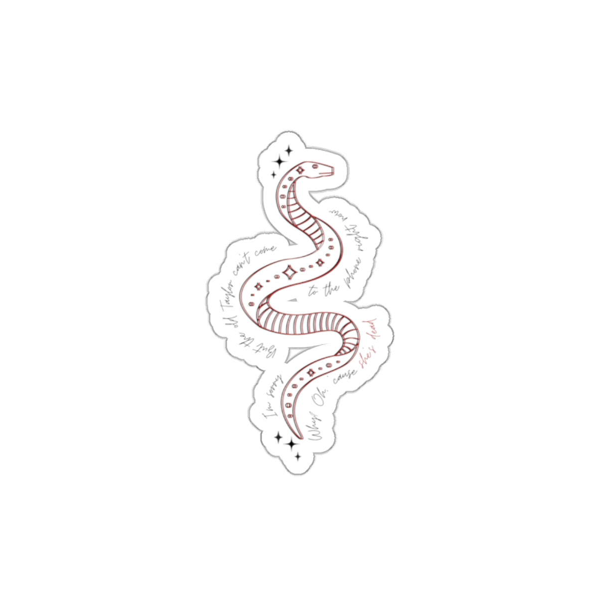 Rep Snake look what you made me do vinyl die cut sticker, sparkle paperie house
