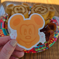 theme park mouse waffle graphic with pink stars die cut vinyl sticker