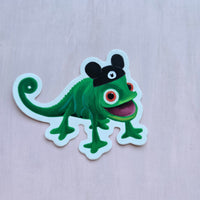 Pascal wearing mouse ears for Disney fans