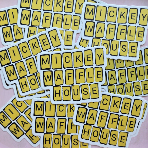 Retro Mick Waffle House Sign Vinyl Die Cut Sticker 3x3