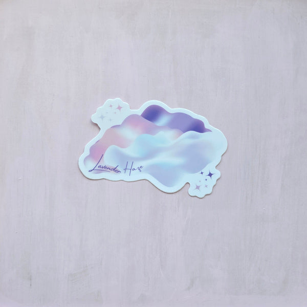 Lavender Haze Clouds Vinyl Die Cut Sticker 3x3