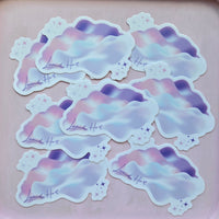 Lavender Haze Cloud Vinyl Die Cute Sticker 3x3, Sparkle Paperie House