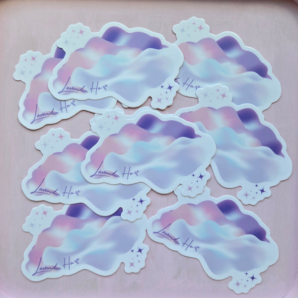 Lavender Haze Clouds Vinyl Die Cut Sticker 3x3