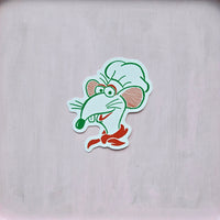 rizzo the pizza rat vinyl die cut sticker 3x3, sparkle paperie house
