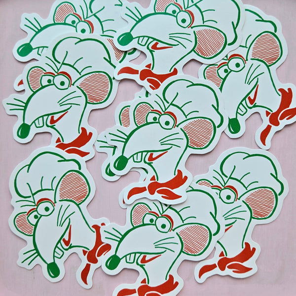The Pizza Rat Vinyl Die Cut Sticker 3x3