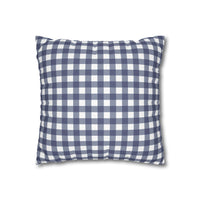 navy floral pattern double sided print pillowase, 14x14 and 16x16 navy floral and navy buffalo check pillowcase for indoor sparkle paperie house
