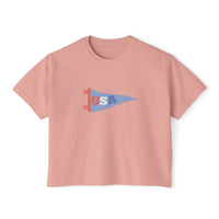 patriotic graphic women's boxy shirt, sparkle paperie house 4th of july shirt