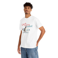 catch a puffin wave surfer t-shirt, puffin surfing t-shirt sparkle paperie house