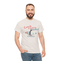 catch a puffin wave surfer t-shirt, puffin surfing t-shirt sparkle paperie house