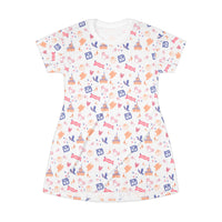 theme park fantasy land pattern t-shirt dress, fantasy magic pattern t-shirt dress sparkle paperie house 